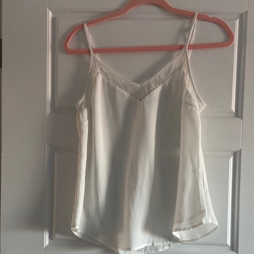 Dynamite Cream Sleeveless Camisole with Lace Trim